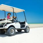 driving a golf cart